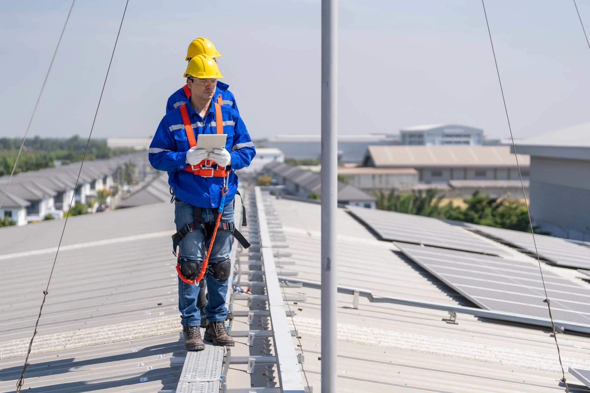Commercial roof inspection on an Odessa metal roof